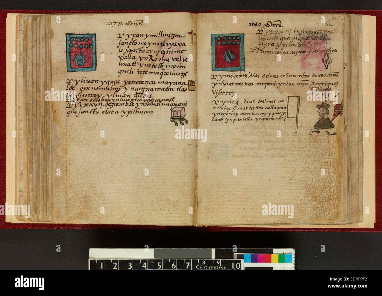 This 1576 Codex Aubin comprises eighty-one European paper leaves bound ...