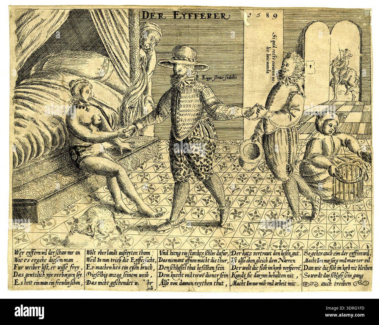 Broadside, 1589, etching. Satirical depiction of married life ...