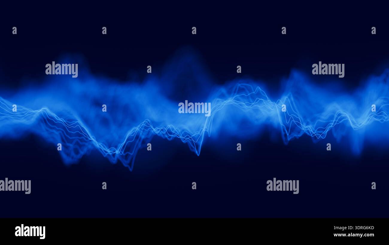 Voicewave Visualization Audio blue waveform digital background. Abstract music waves equalizer ...