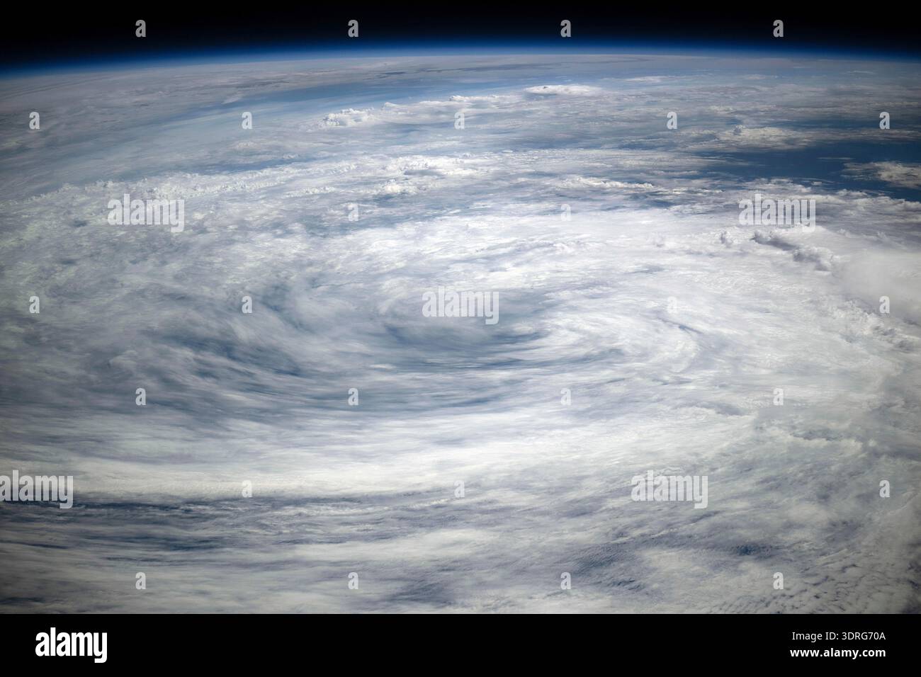A tropical storm above the Pacific Ocean in this image from the International Space Station as it orbited 260 miles above. Credit NASA/NAyers Stock Photo