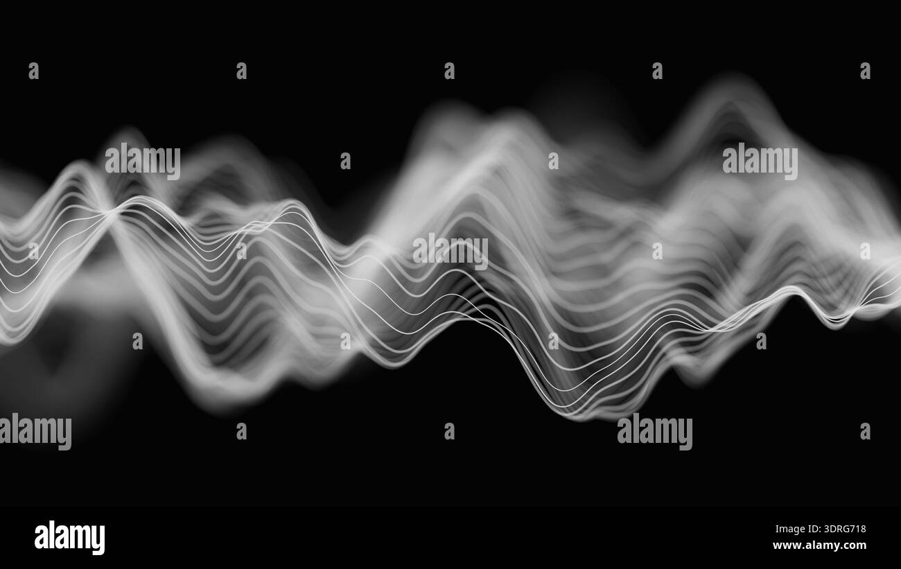 Voicewave Visualization Audio white waveform digital background. Abstract music waves equalizer ...