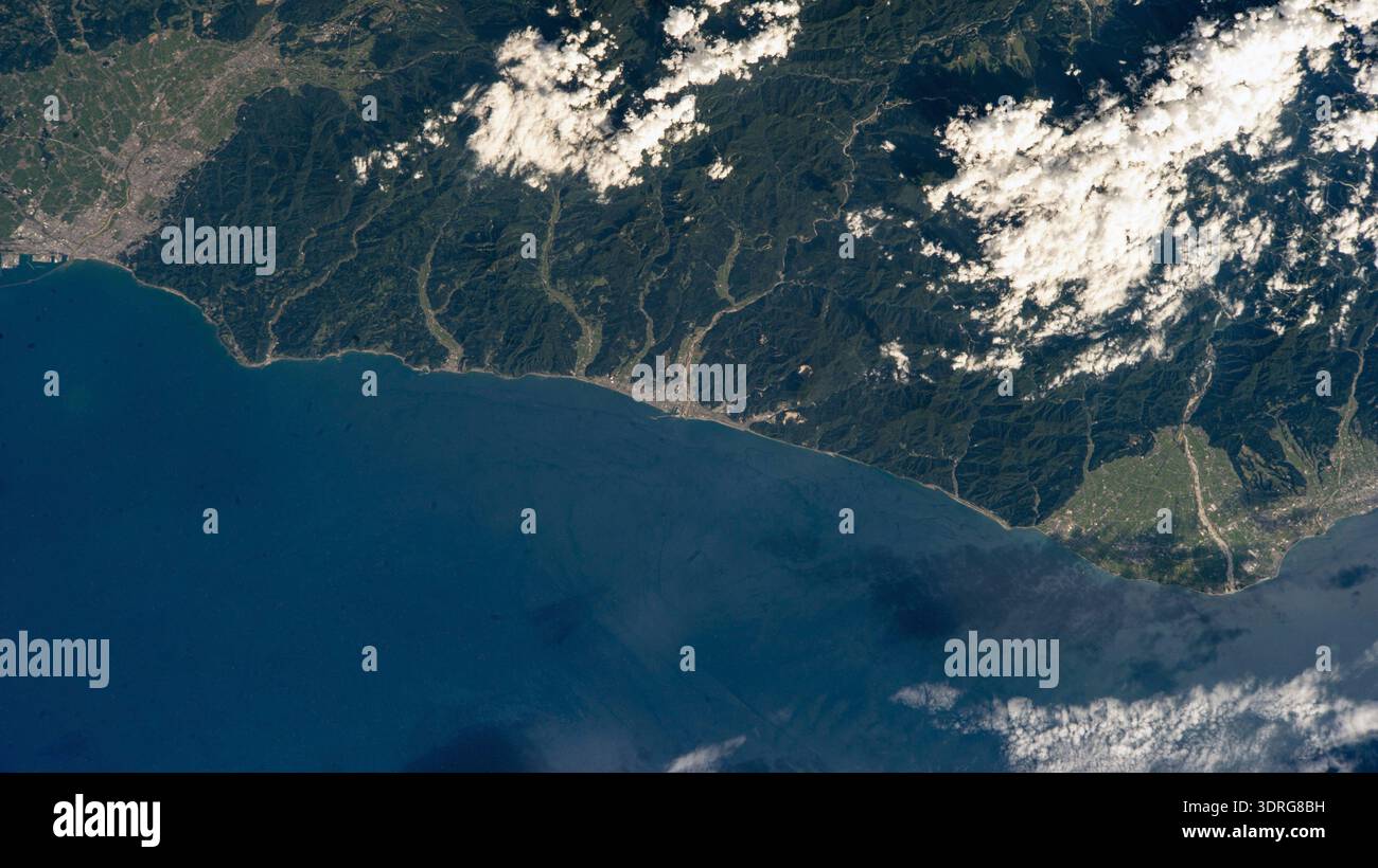 Japan's Chūbu region coast on the Sea of Japan, with the city of Joetsu ...