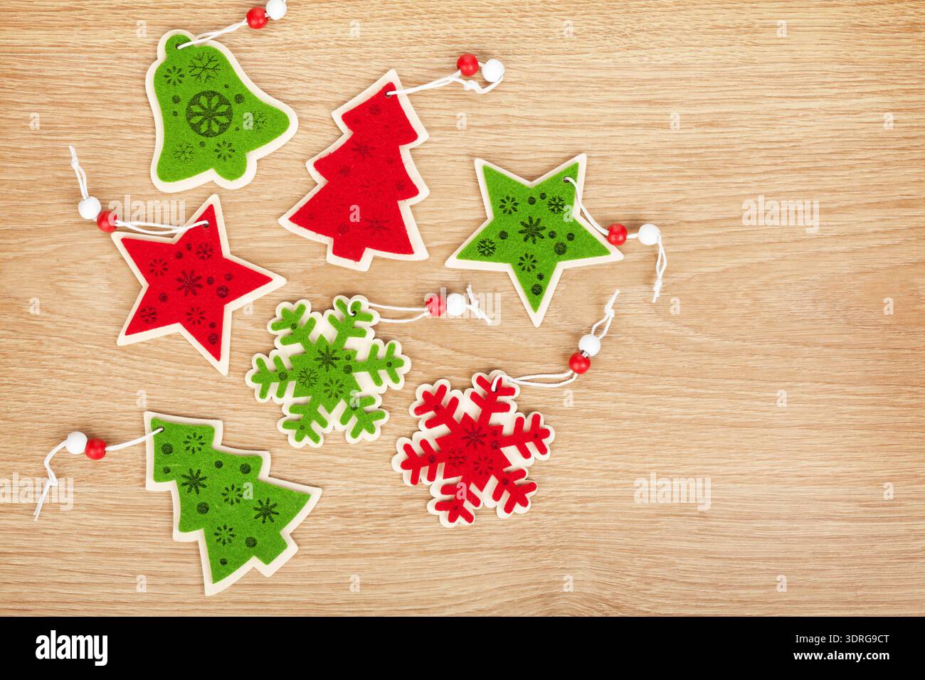 Christmas decor on wooden background Stock Photo