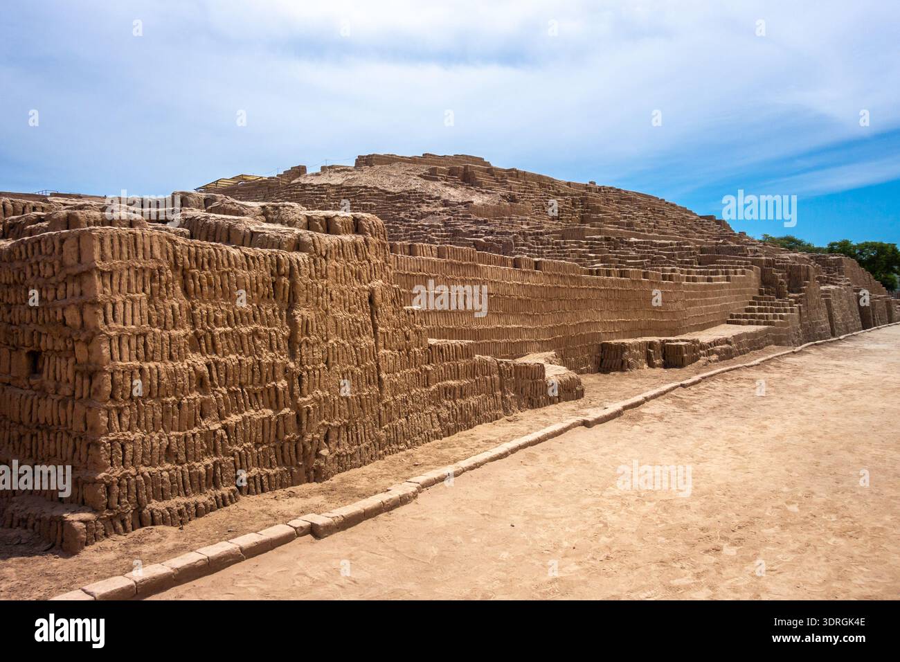 Huaca Pucllana Pyramid in Lima, Peru Stock Photo