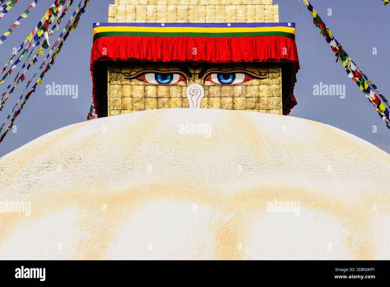Boudhanath Buddhist Stupa (Devanagari), Kathmandu, Nepal, Asia Stock Photo