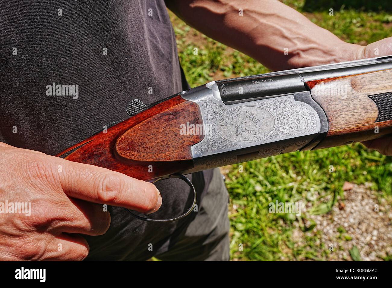 Shotgun with engraving Stock Photo