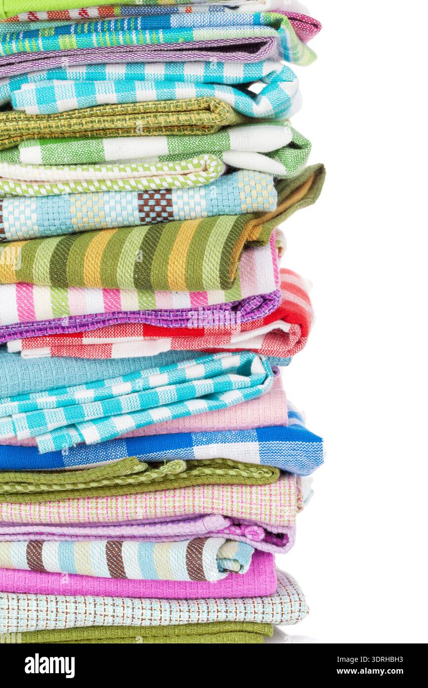 Kitchen towels. Isolated on white background with copy space Stock Photo