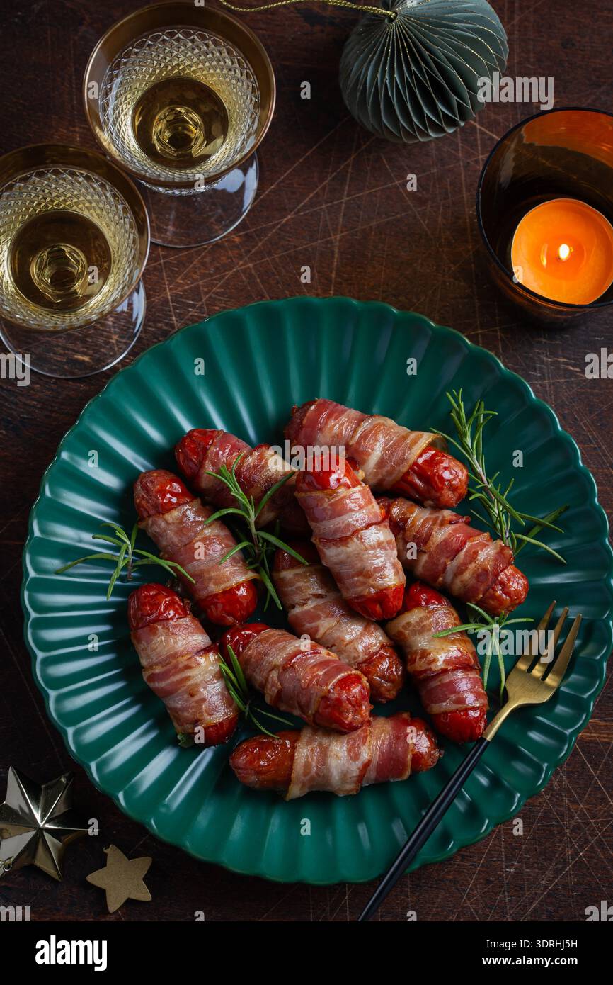 Pigs in blankets Stock Photo