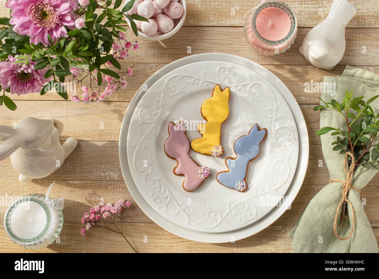 Easter table setting Stock Photo