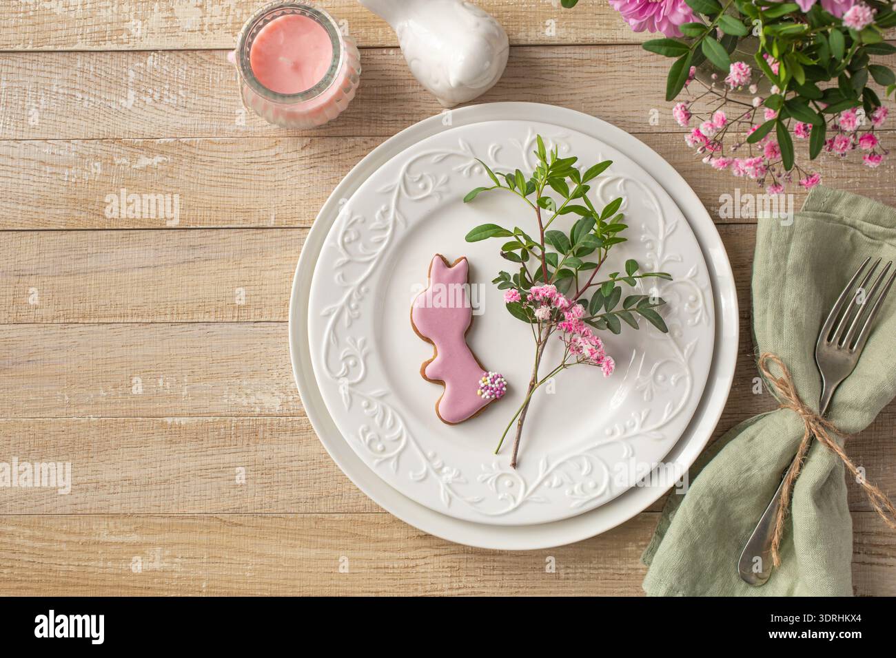 Easter table setting Stock Photo