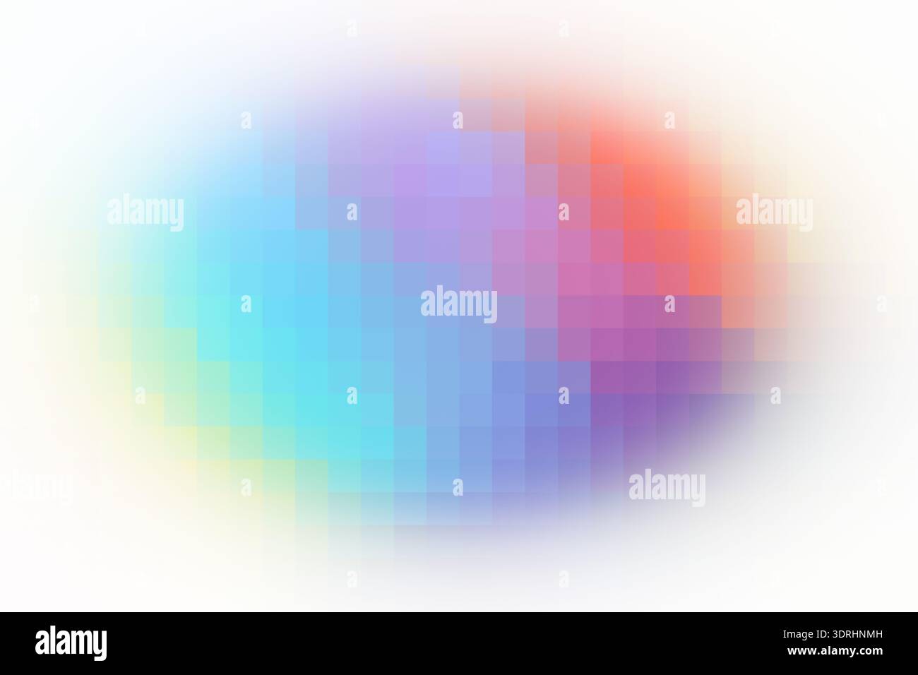 Pastel blurred rainbow gradient background pixel mosaic tile. Beautiful background for advertising and selling goods for children. Stock Photo