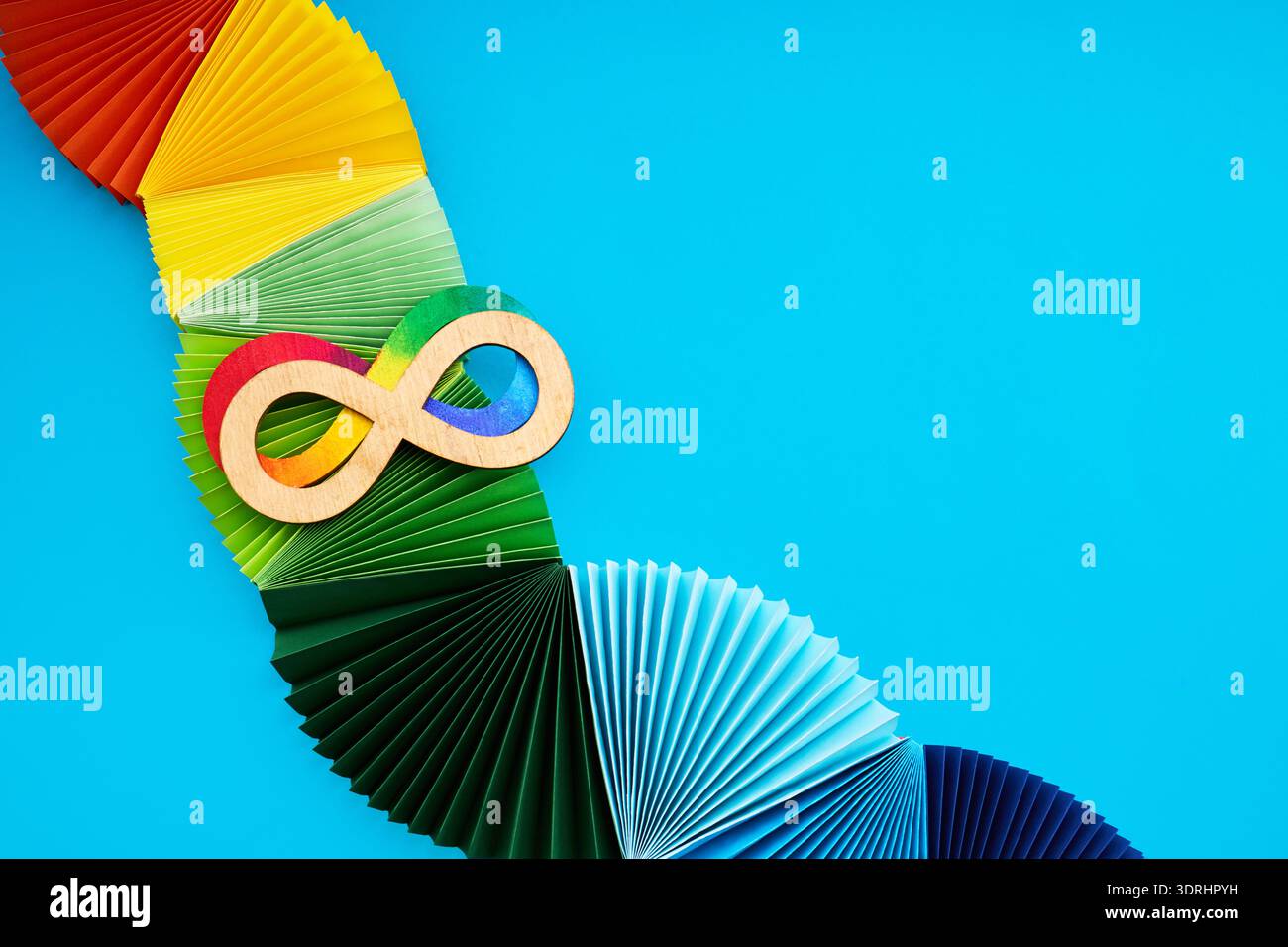 Rainbow infinity symbol representing neurodiversity and autism awareness Stock Photo