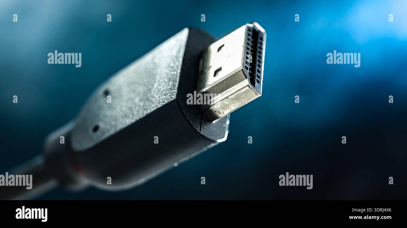 Male HDMI type A connector for transmitting video data Stock Photo