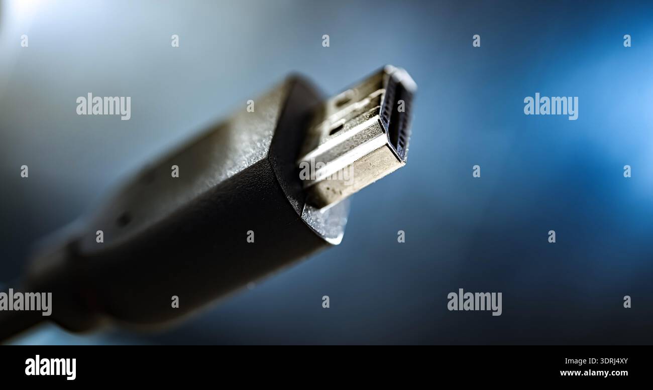 Male HDMI type A connector for transmitting video data Stock Photo