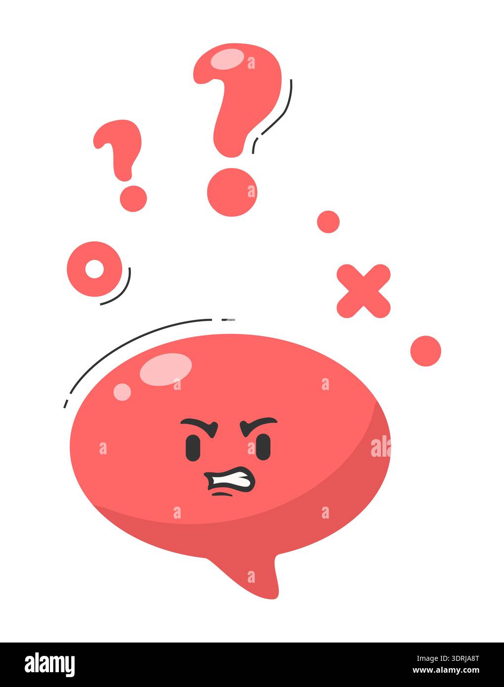 Angry speech bubble with question and exclamation marks Stock Vector
