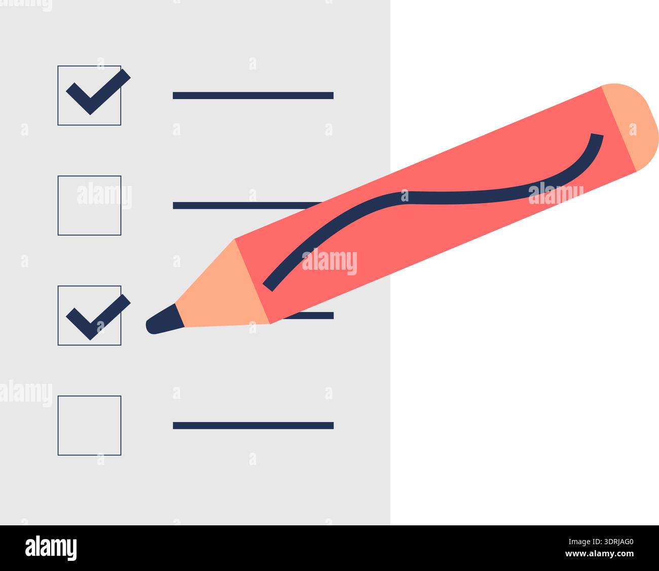 Checklist and pencil icon: organize your tasks efficiently Stock Vector