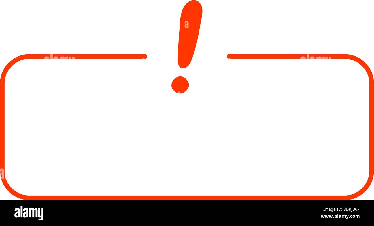 Red exclamation mark alert icon with blank space Stock Vector