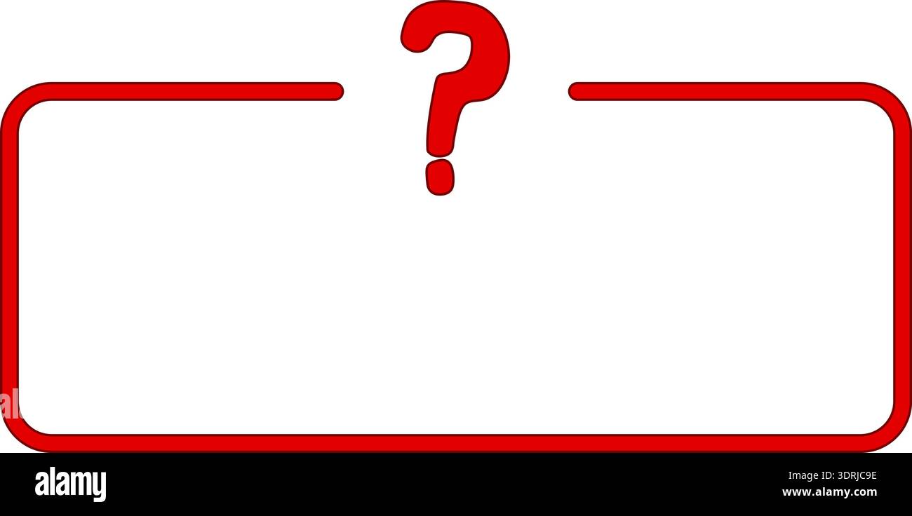 Red question mark on white background with red border Stock Vector