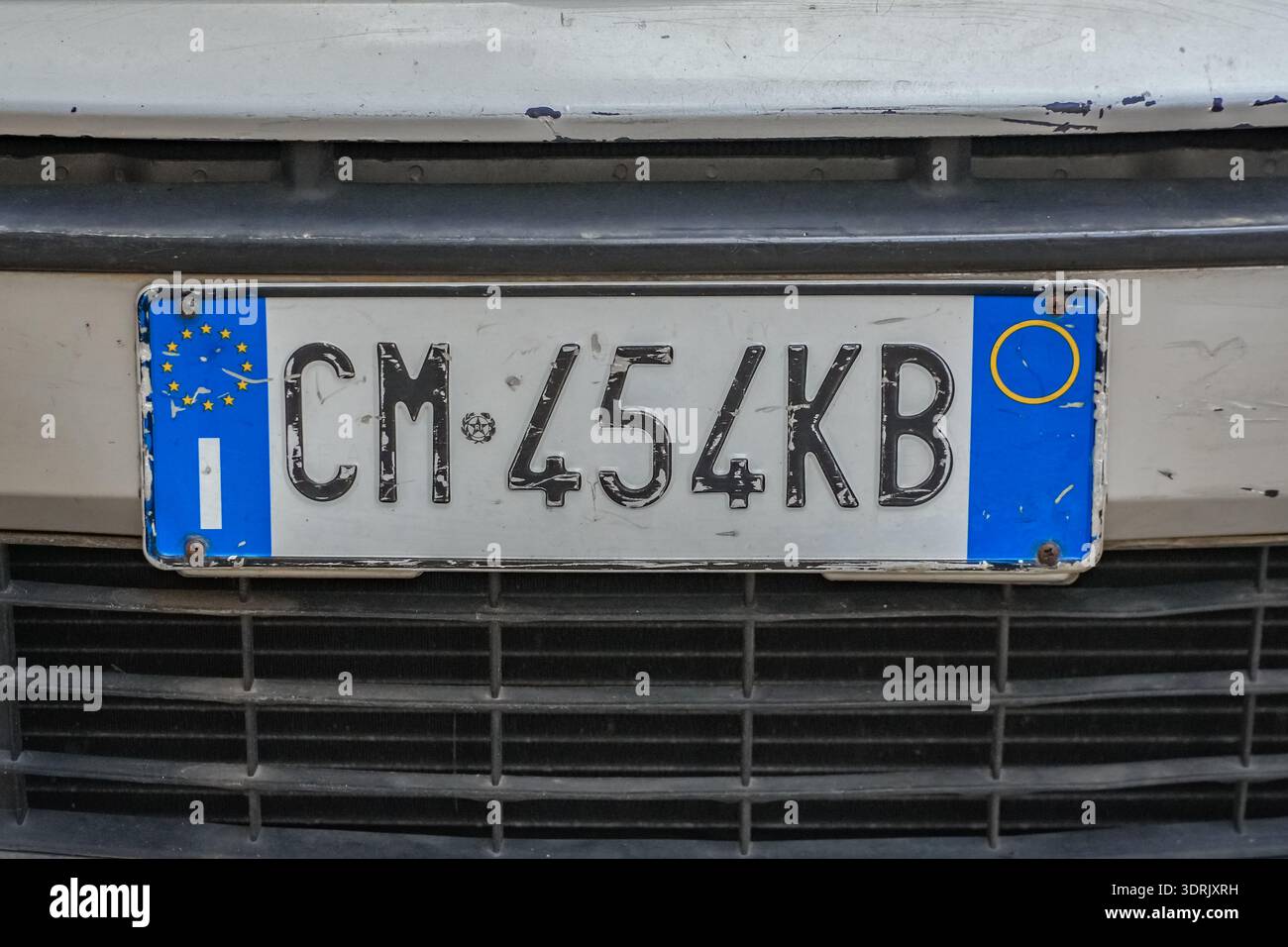 Italian license plate detail, *targa*. Automobile registration mark ...