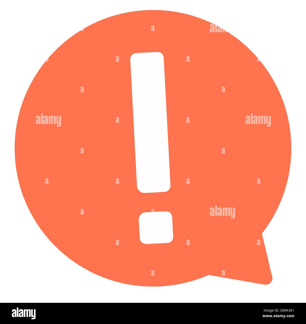 Exclamation mark icon in orange circle Stock Vector