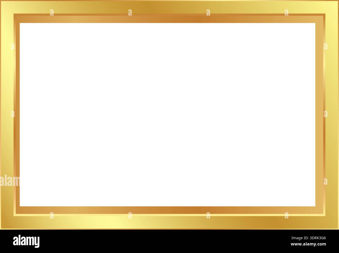 Elegant gold frame on simple white background Stock Vector