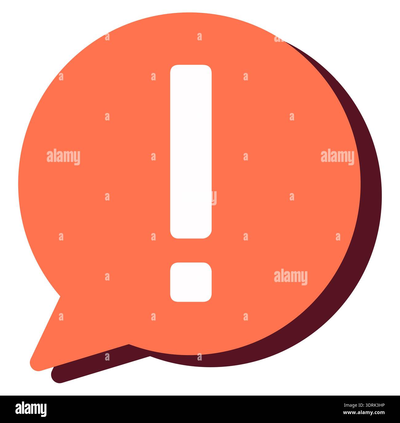 Exclamation mark in red speech bubble icon Stock Vector
