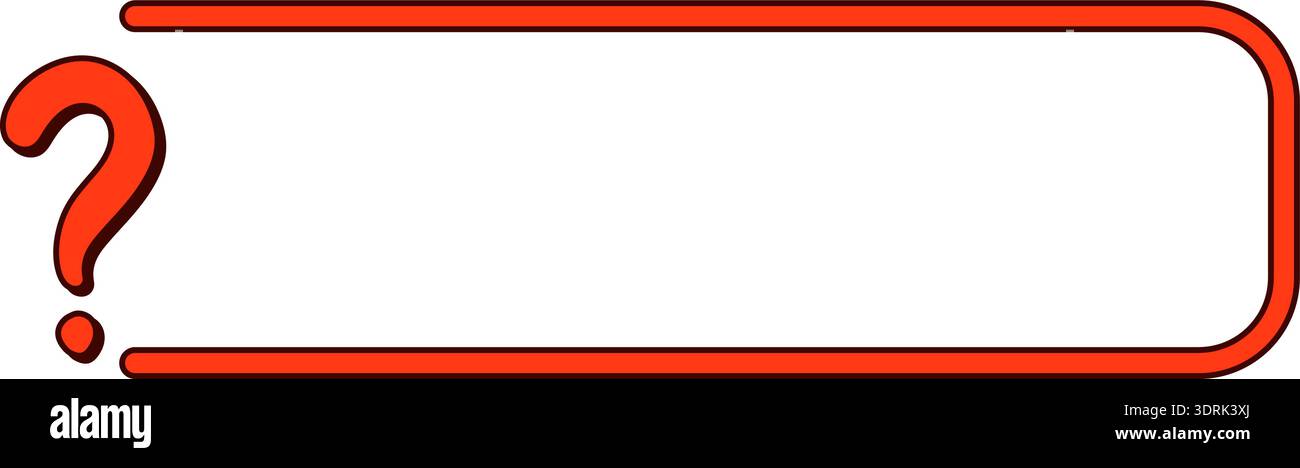 Red question mark symbol inside blank rectangular frame Stock Vector