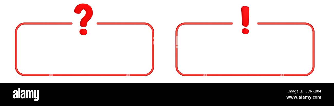 Question and exclamation in red rectangles Stock Vector