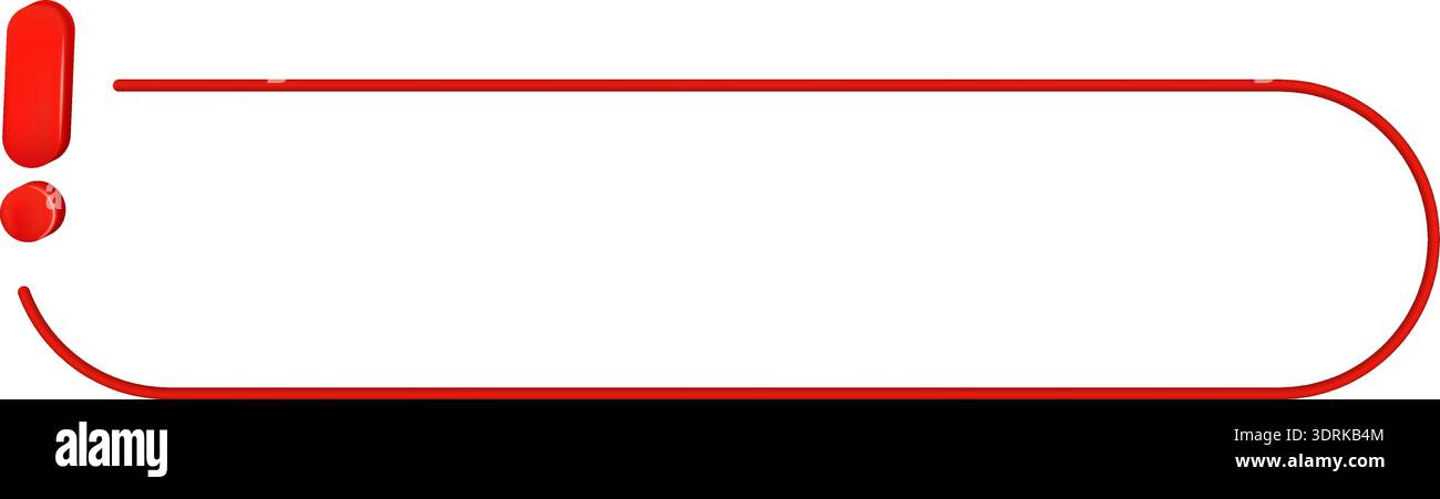 Red exclamation mark with oval frame Stock Vector