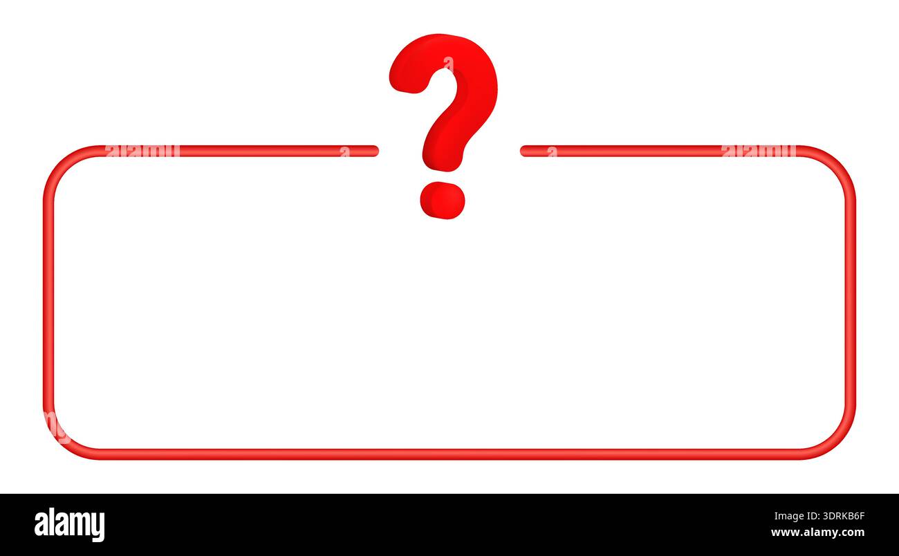 Red question mark symbol on white background Stock Vector