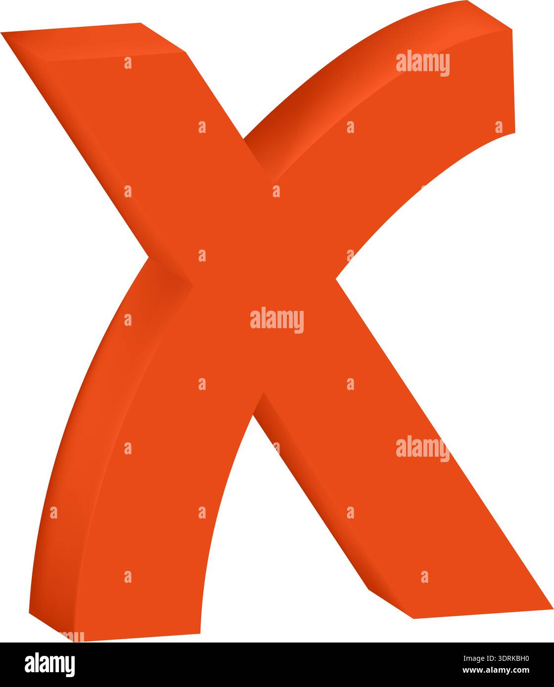 3d red x icon on white background Stock Vector