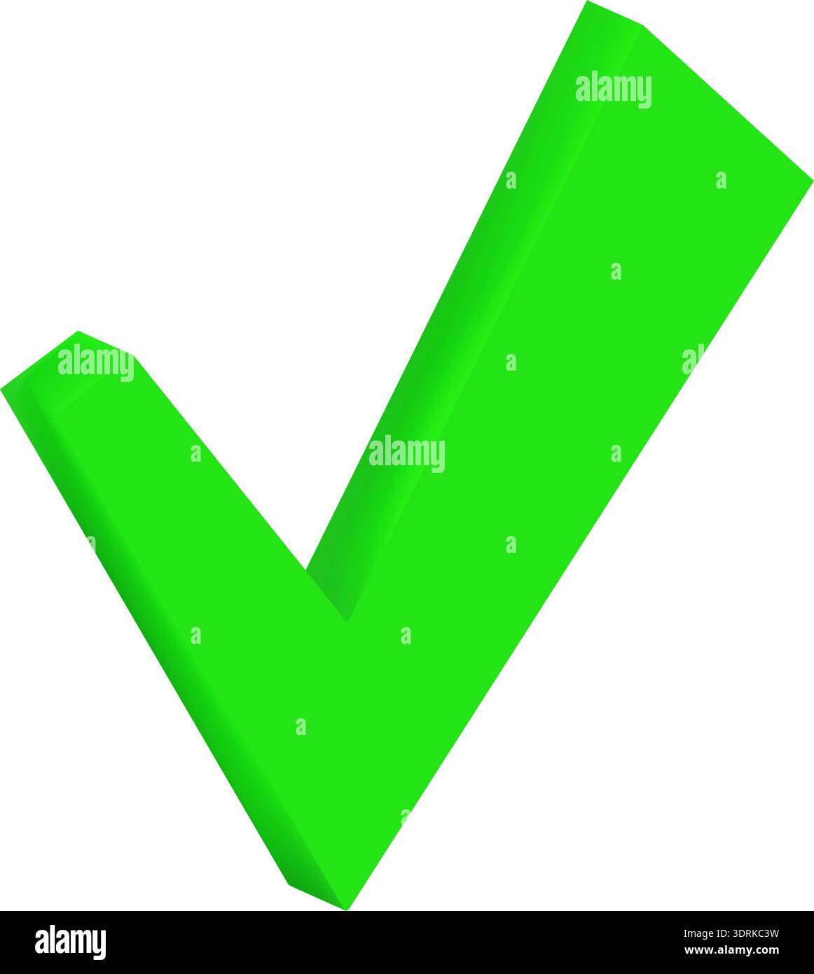 Bright green 3d check mark Stock Vector