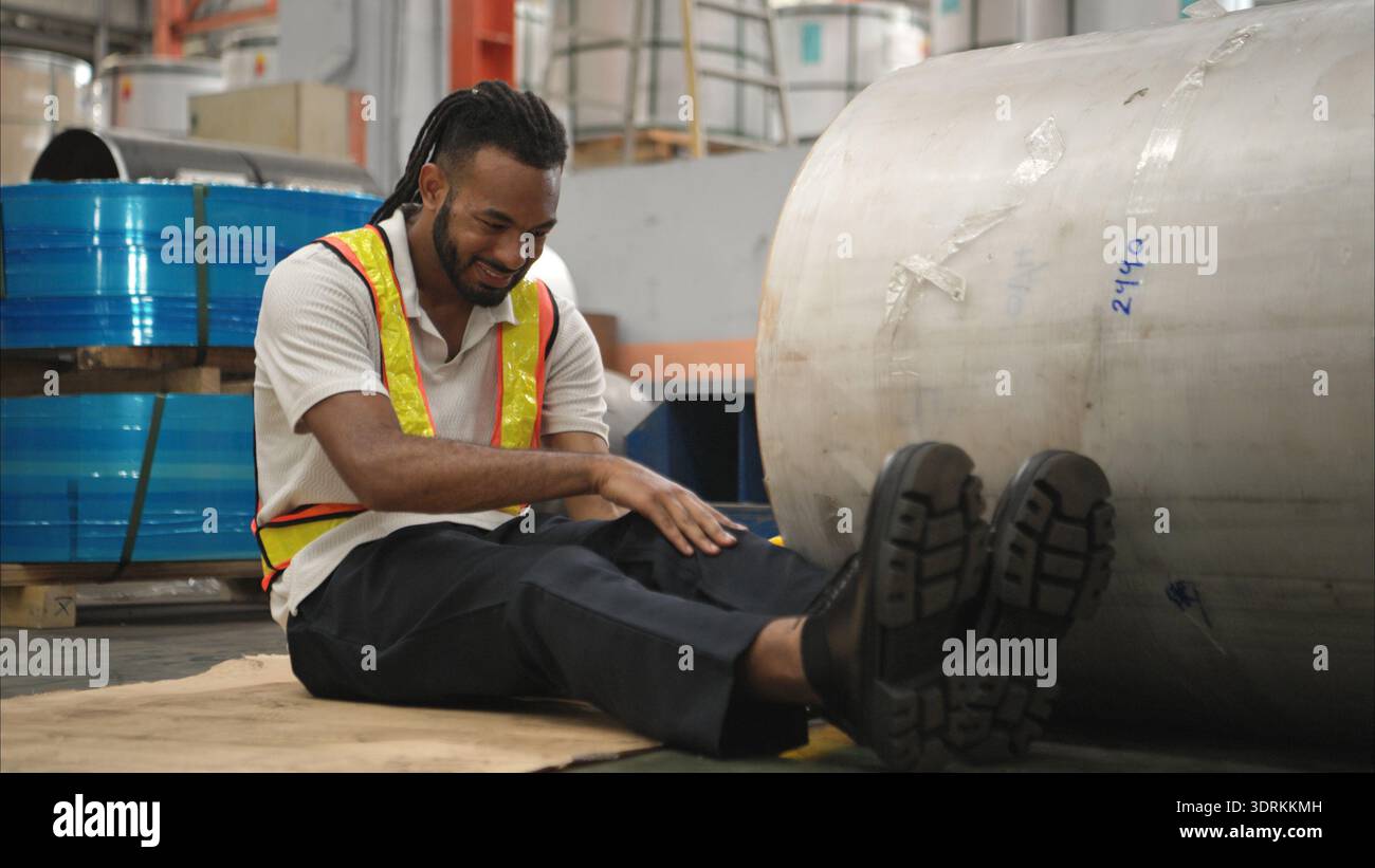 Industrial worker suffered a leg injury while lifting steel used for ...