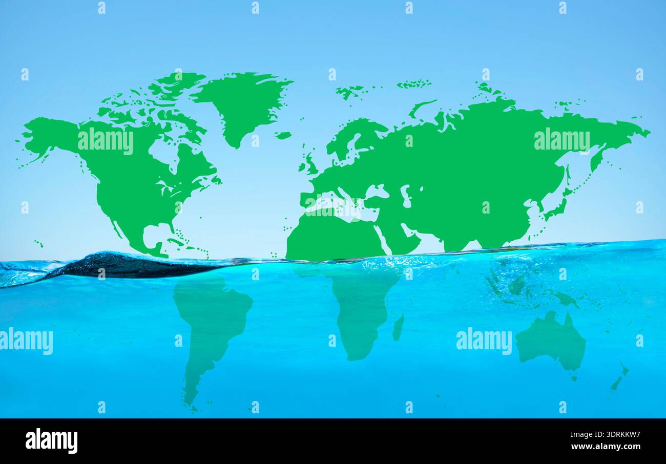 Rise in sea level Stock Photo