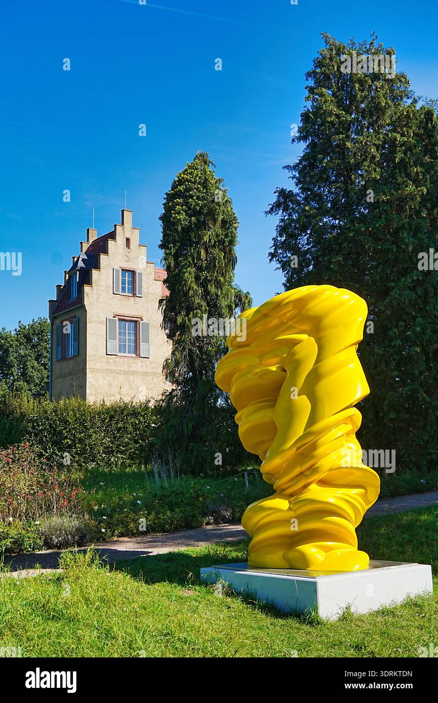 Mixed Feelings by Tony Cragg 2012 in the Rosenhöhe Park in Darmstadt, Hesse, created from 1810 onwards. Stock Photo