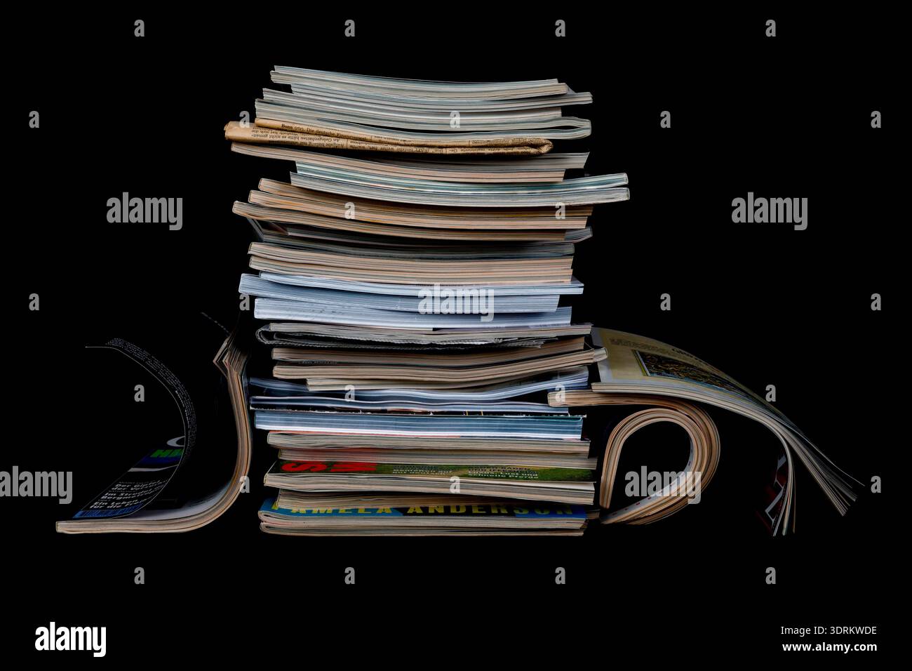 Stack of newspapers Stock Photo