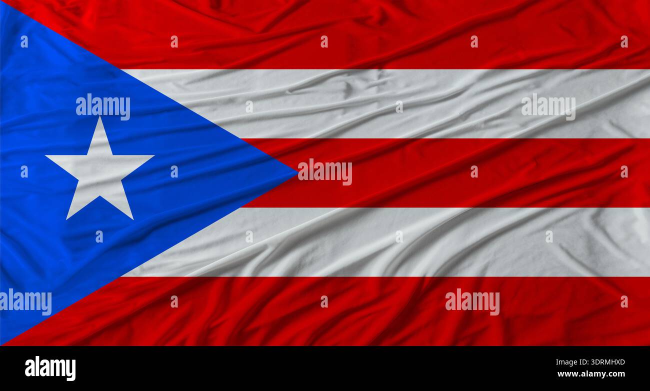 Puerto Rican flag waving. Flag of Puerto Rico with cloth texture Stock ...