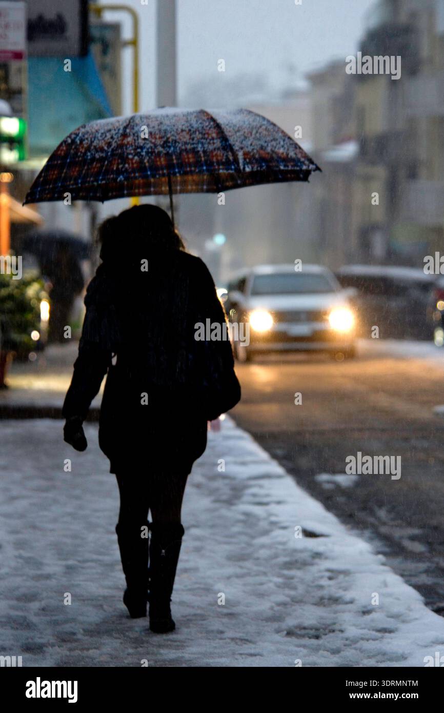 Nevicata a Sassari. Febbraio 2012 Stock Photo