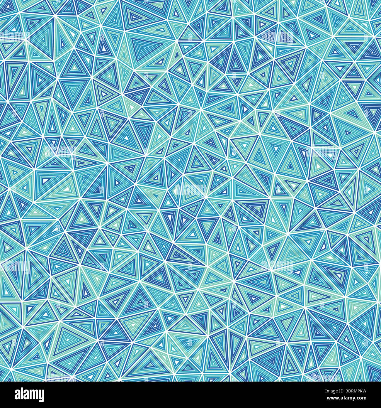 Triangles pattern geometric design. Compact shape size. Multiple repeated inner triangles. Multicolored style. Repeatable pattern. Stock Vector
