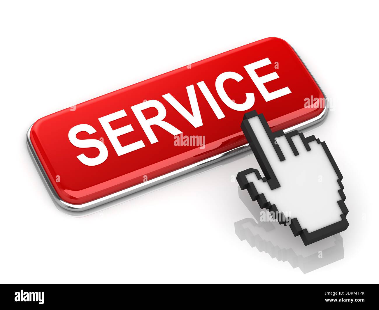 Red Service Button Stock Photo