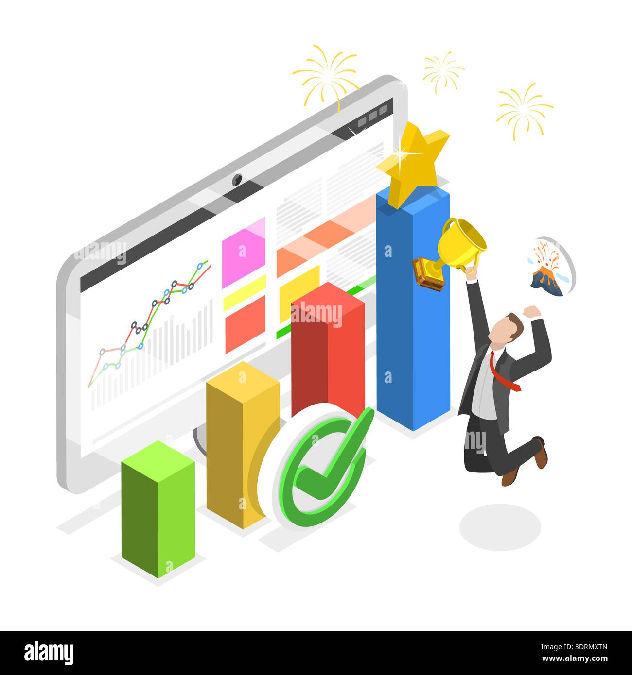 3D Isometric Flat Vector Conceptual Illustration of Personal Development Stock Photo