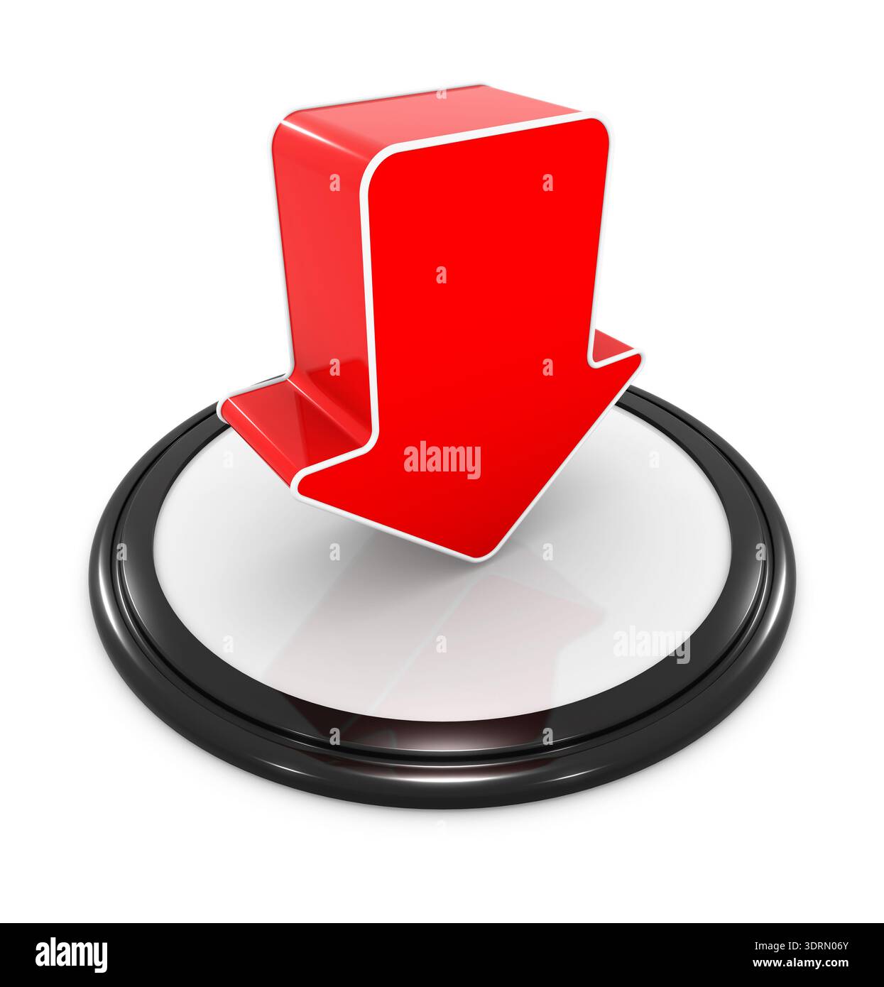 Red arrow on podium Stock Photo