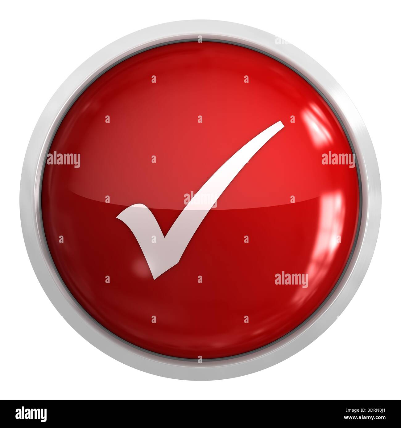 Check mark button , This is a computer generated and 3d rendered ...
