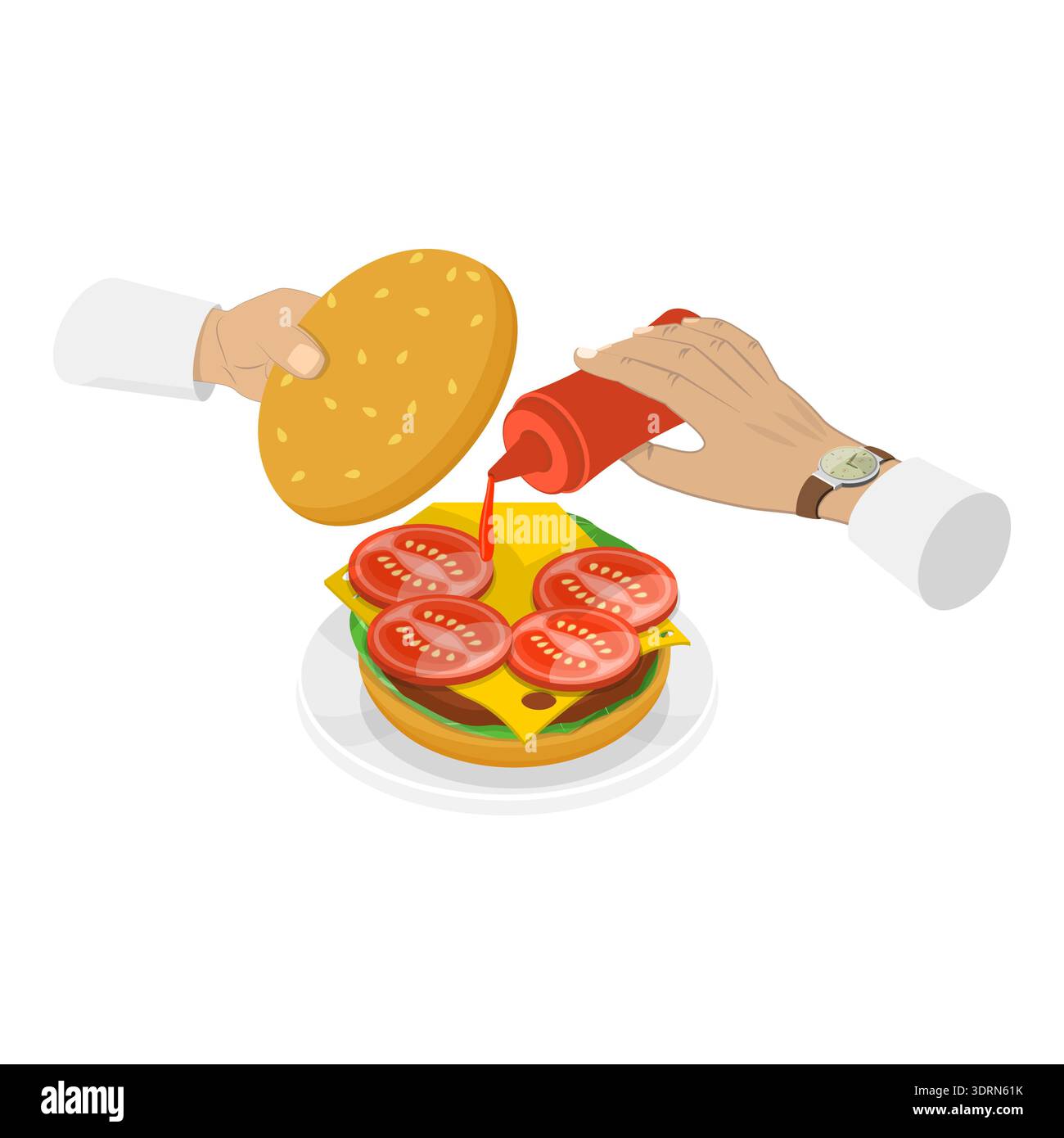 3D Isometric Flat Vector Set of Culinary Stock Photo