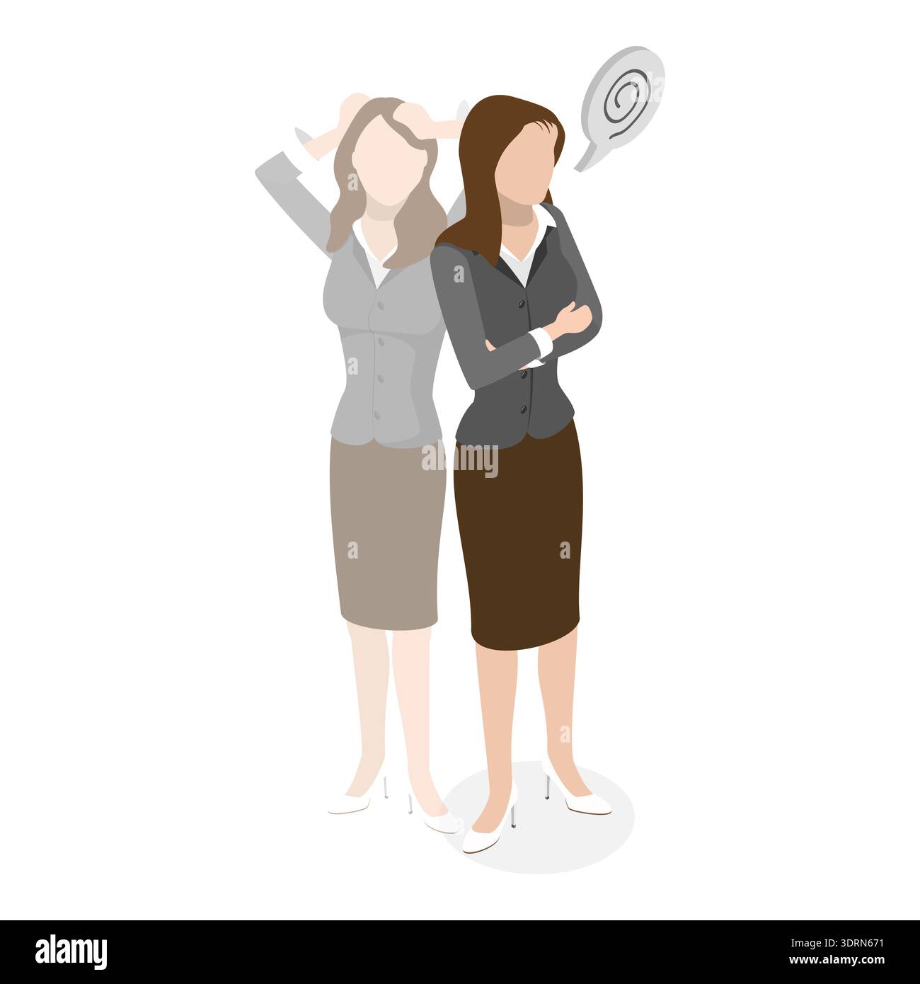 3D Isometric Flat Vector Conceptual Illustration of Melancholy Stock Photo