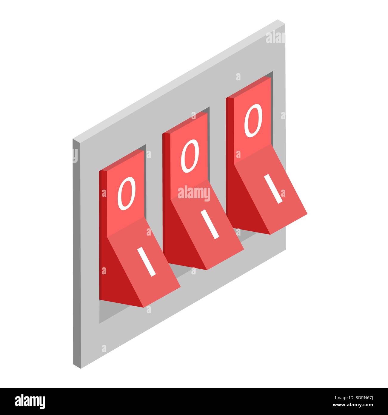 3D Isometric Flat Vector Set of Electric Breakers Stock Photo