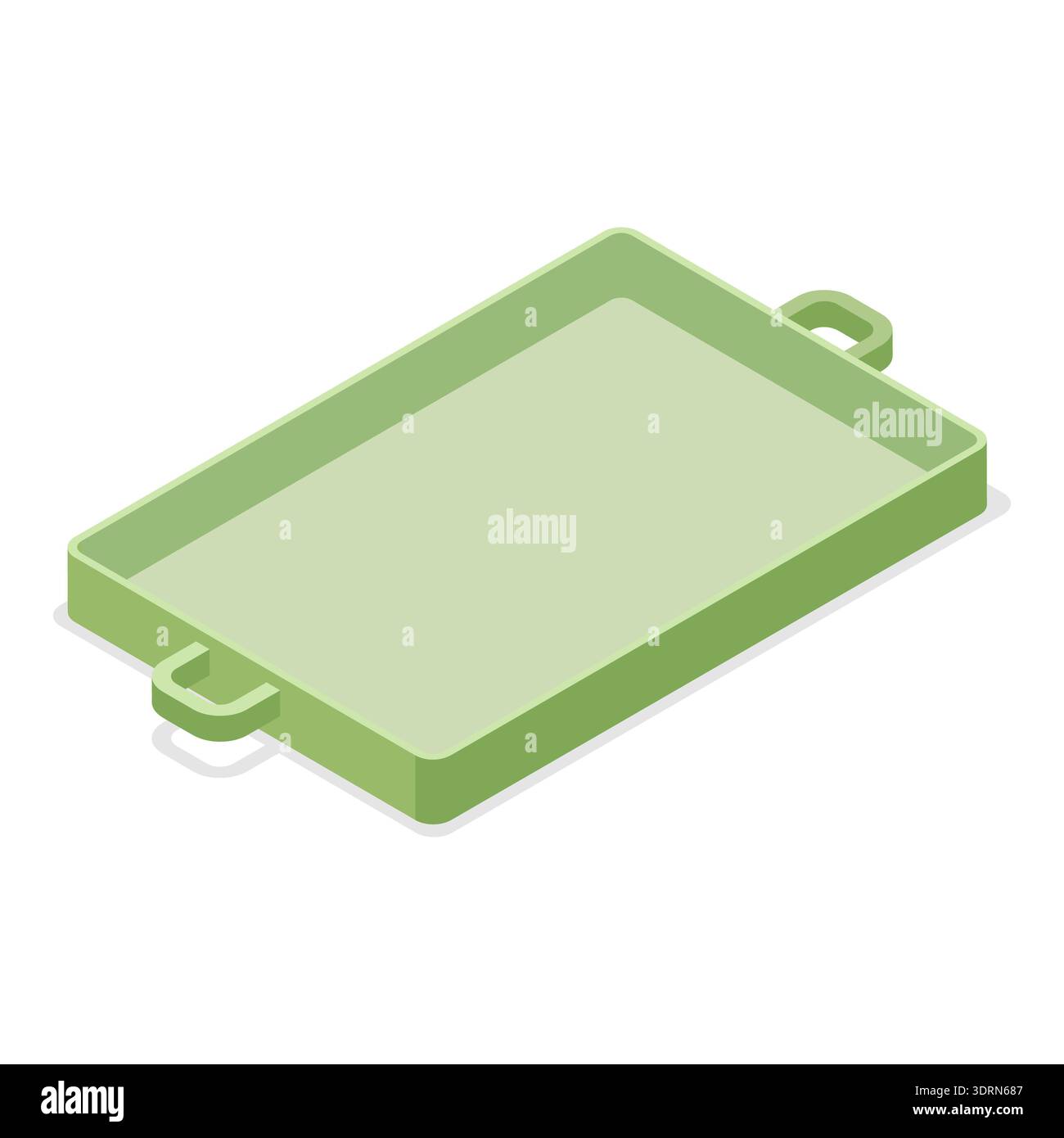 3D Isometric Flat Vector Set of Empty Serving Trays Stock Photo