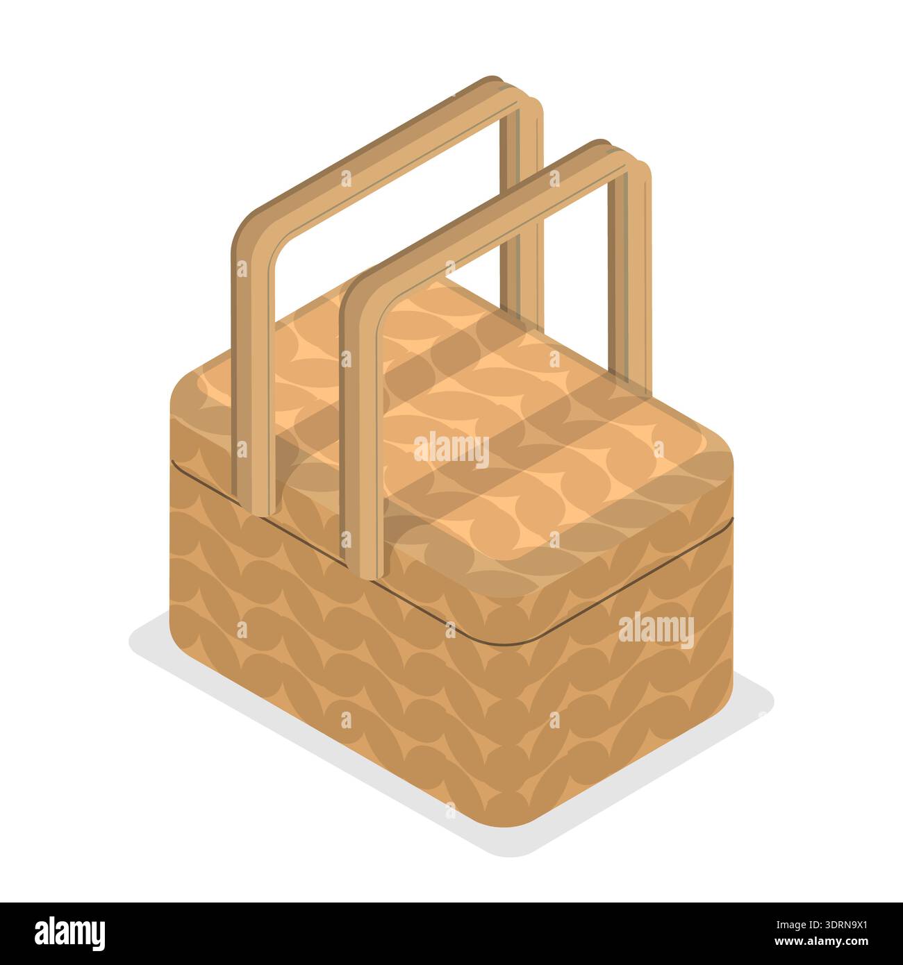 3D Isometric Flat Vector Set of Baskets Stock Photo