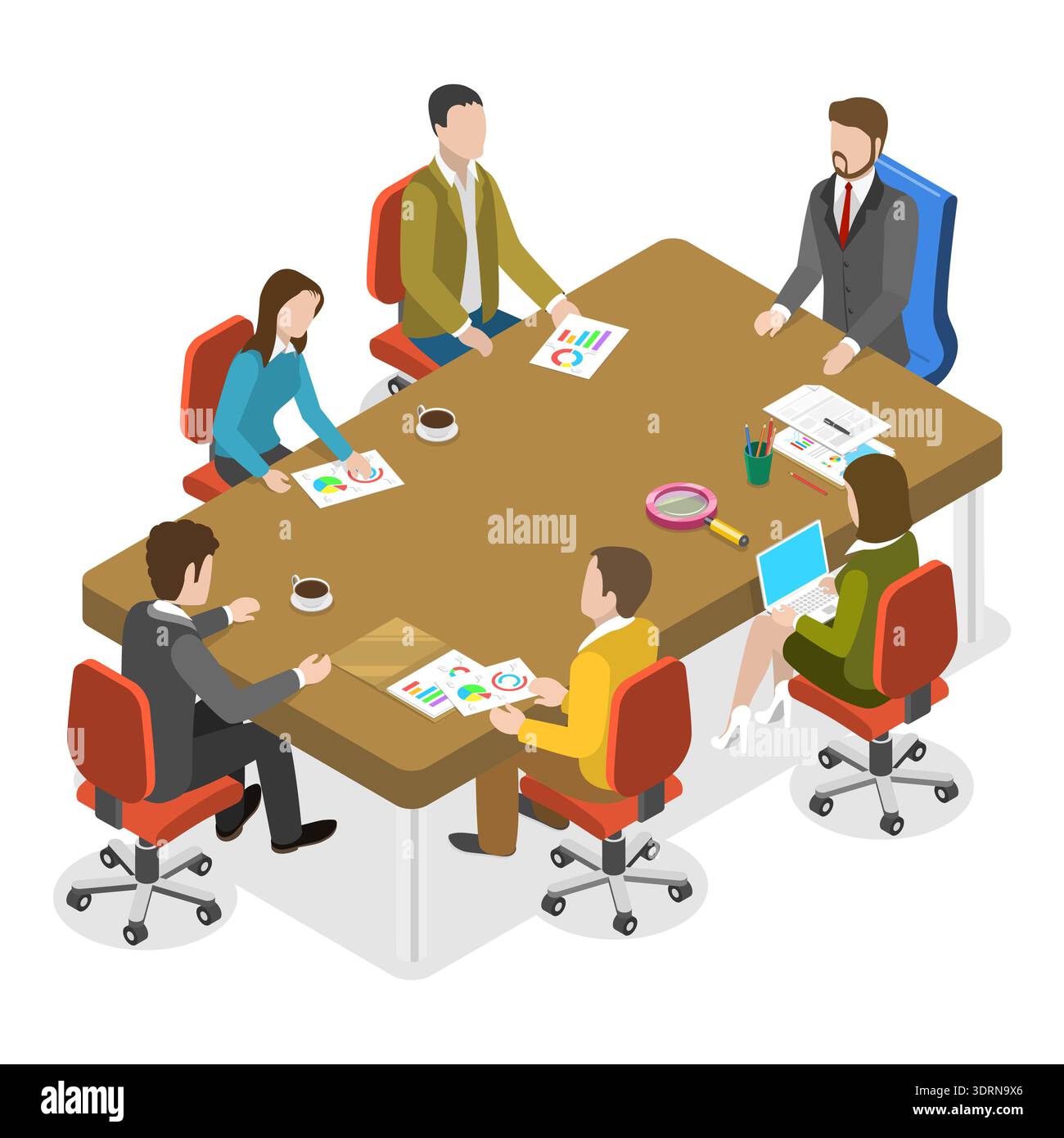 3D Isometric Flat Vector Conceptual Illustration of Negotiation Stock Photo