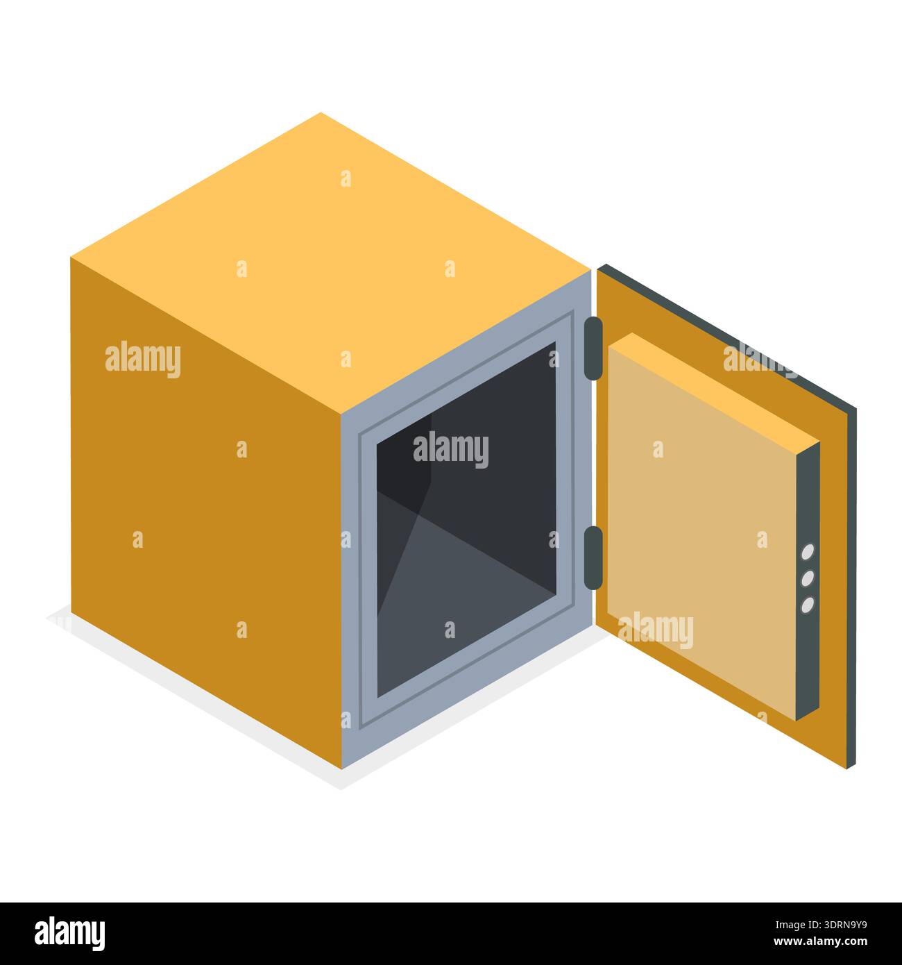 3D Isometric Flat Vector Set of Bank Vaults Stock Photo